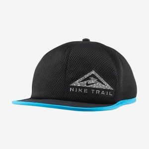 Nike Pro Cap Dri Fit Trail Running Hat Black Blue Trim Adjustable Unisex New Tag